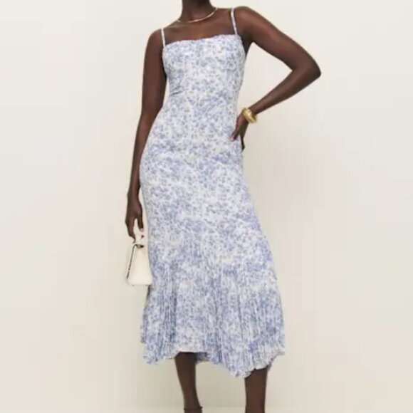 Reformation Blue Aiko Dress - Picture 1 of 6